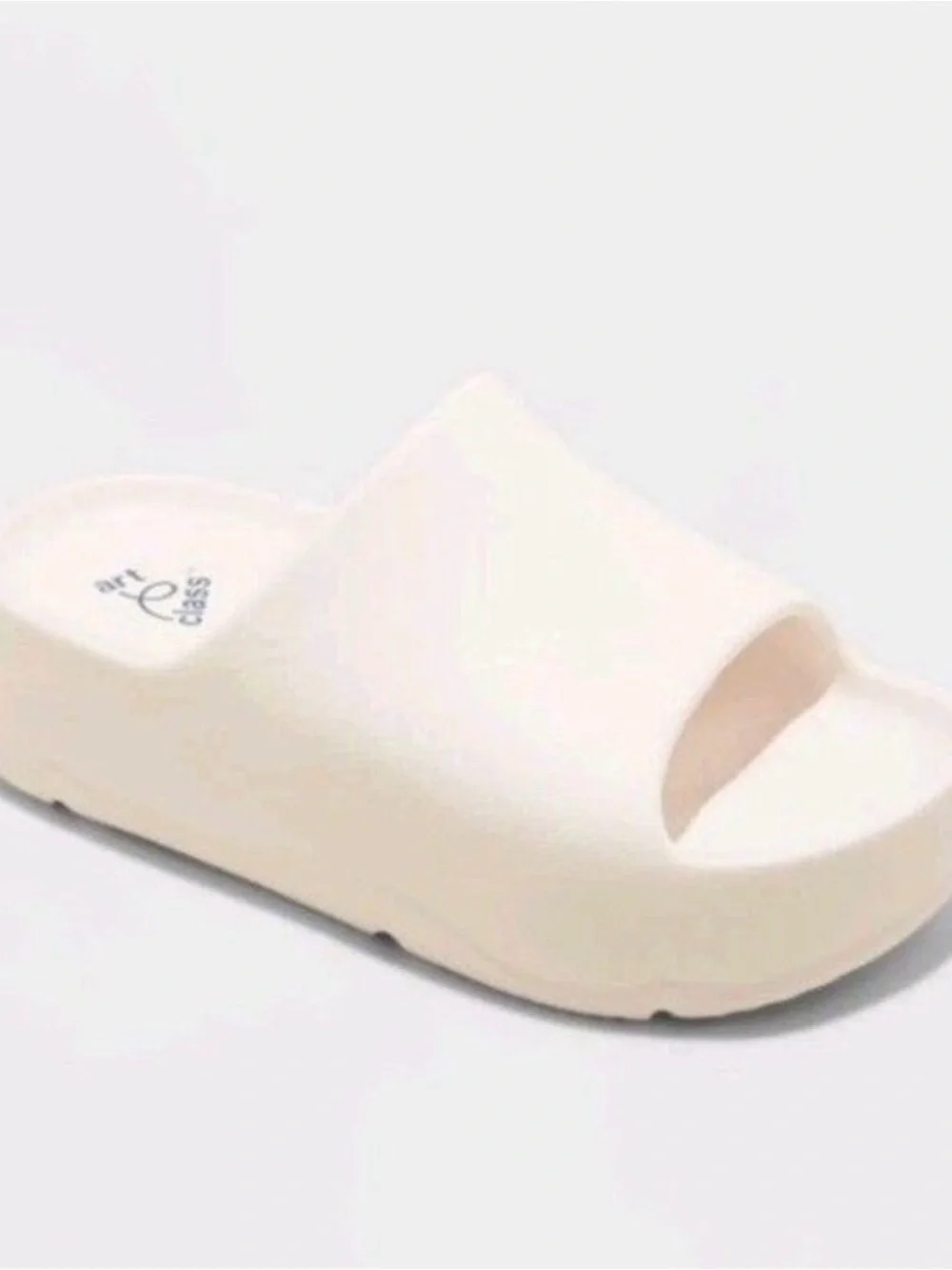 Art Class Metallic Studded Sandal and White Eddie Platform Slide- Size 2 Girls